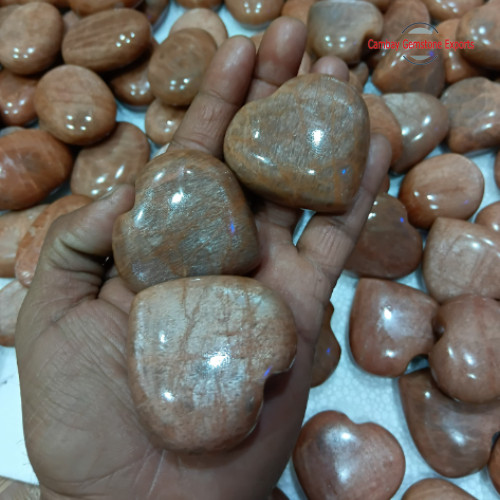 AAA Quality Moonstone Heart Palmstones