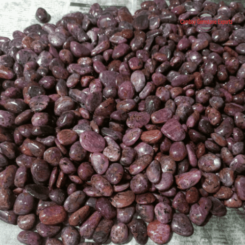Ruby Tumbled Stones – 1 Side Polished Natural Bulk