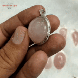 Round Rose Quartz Pendants