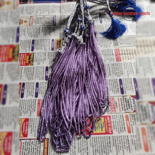Purple Round Faceted Strand Necklace
