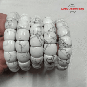 New-Project-8-1.png Natural White Howlite Oval Faceted Bracelet