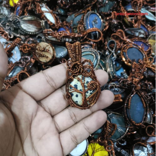 Antique Copper Cabochon Pendants #7
