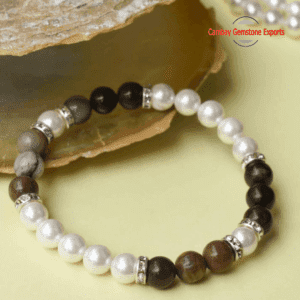 Natural Pink Jasper and Moti Stone Bracelet Wonderful Jewellry Gemstone Bracelet
