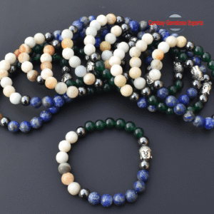 Natural Unakite and Carnilian Genstone Bracelet Healing For Energy Buddha Bracelet