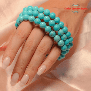 Natural Blue Tourquoise Gemstone Braceet Unique Handamde Gemstone Bracelet