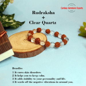 Natural Crystal and Rudra Gemstone Bracelet Jewellry Bracelet Birthday Gift