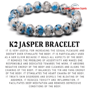 Natural K2 Jasper Gemstone Bracelet Dazzling Blue Dott Gemstone Bracelet