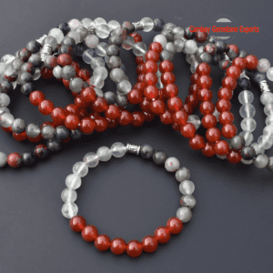 Natural Carnilian and Agate Gemstone Bracelet Dazzling Round Shape Bracelet Gift For Him