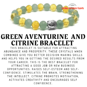 Natural Green Aventurine and Citrine Gemstone Bracelet Christmas Gift Bracelet