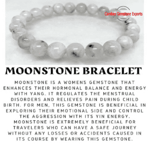 Natural Moonstone Gemstone Bracelet Attractive Round Beads Gemstone Bracelet
