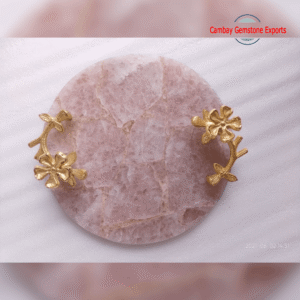 Natural Rose Quartz Gemstone  Serving Trays Unique Coffee  Serving Trays