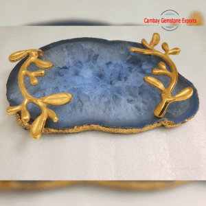 Natural Blue Agate Plats Serving Trays Amazing Quality Stone Serving Trays Gift For Him
