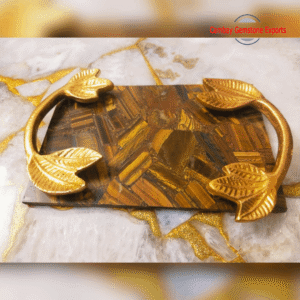Natural Tiger Eye Serving Trays Handmade Unique Item Serving Trays Gift For Her