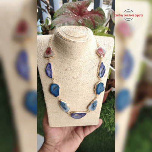 Agate Druzy Slices Necklaces #3