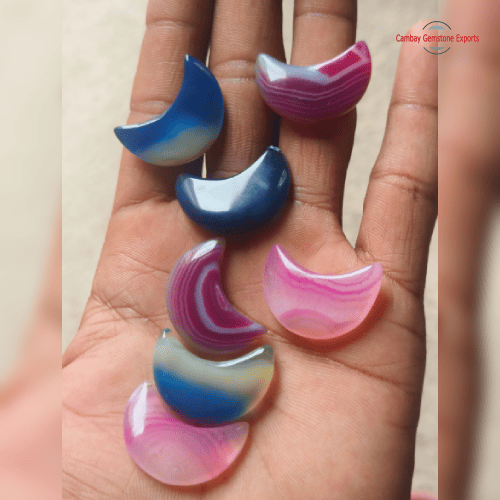 Blue Onyx Agate Moon