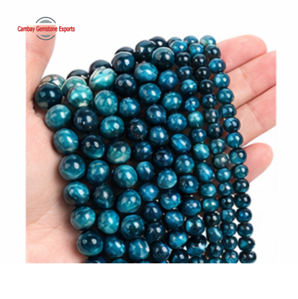 Royal Blue Tiger Eye Tumbled Stones Lines