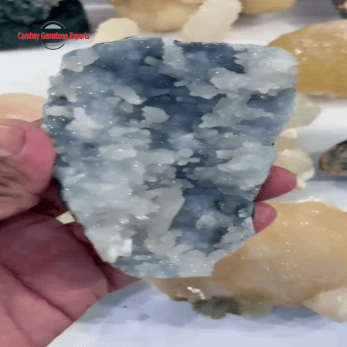 Blue Chalcedony Druzy Crystal on Matrix