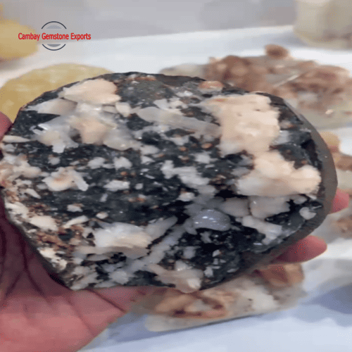 Black Heulandite with Stilbite Matrix Specimen