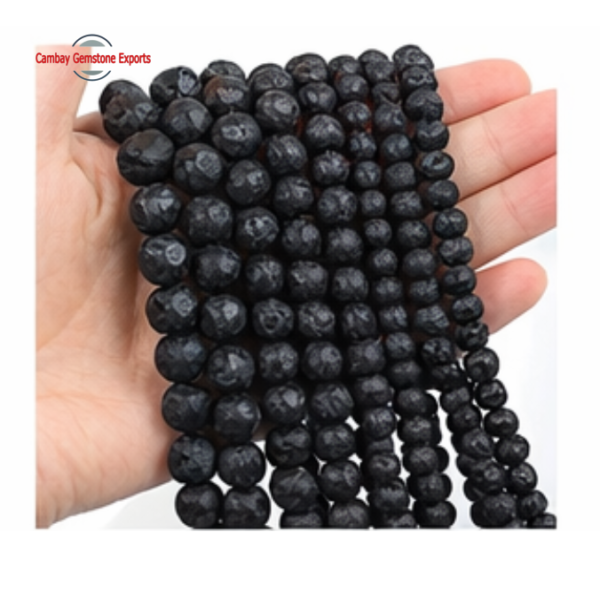 Black Lava Tumbled Stones Lines