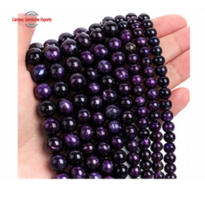 Purple Tiger Eye Tumbled Stones Lines