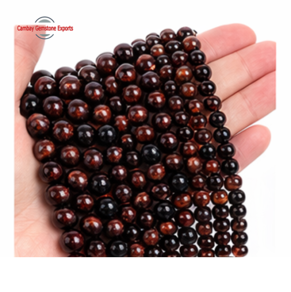 Red Tiger Eye Tumbled Stones Lines