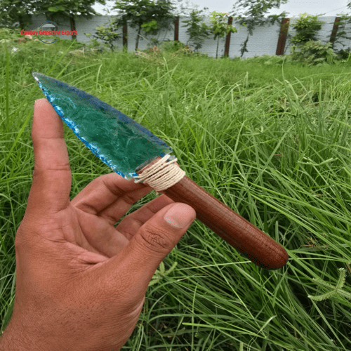 Screenshot 2026-01-04 015756 Aqua Obsidian Arrowhead With Wooden Handle