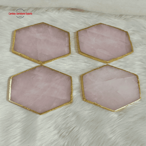 Screenshot 2026-01-04 021003 3.5" Hexagon Rose Quartz Coasters